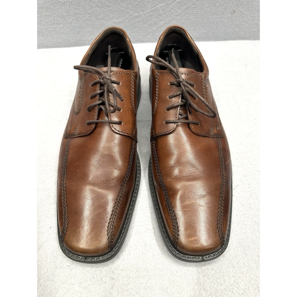 EUC Ecco Helsinki II Oxford Dress Shoes Men US 13 EU 46 Leather Bike Toe Derby